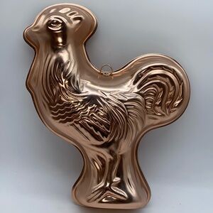 Copper Tin Rooster Cake Pan Jell-O Mold Wall Kitchen Art Road Runner 1970s